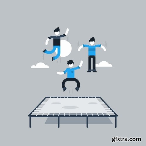 Collection of vector image Trampolines fun 21 EPS