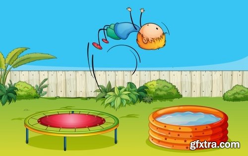 Collection of vector image Trampolines fun 21 EPS