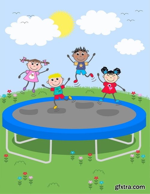 Collection of vector image Trampolines fun 21 EPS