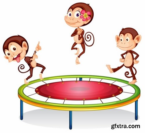 Collection of vector image Trampolines fun 21 EPS