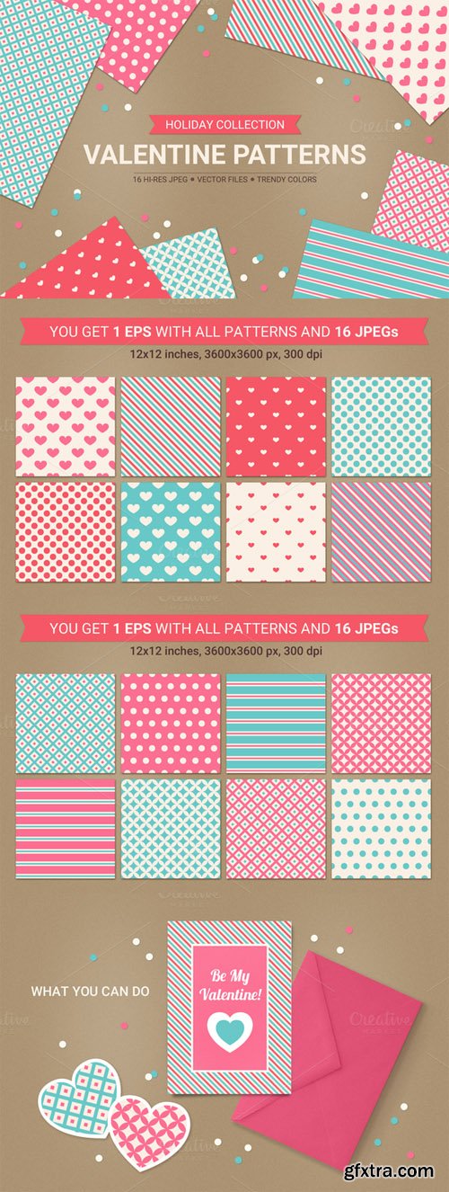 Valentine seamless patterns - CM 144091