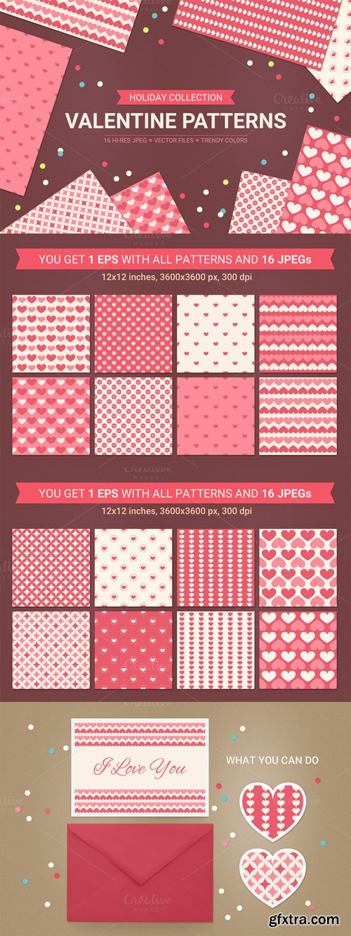 Valentine seamless patterns - CM 144210