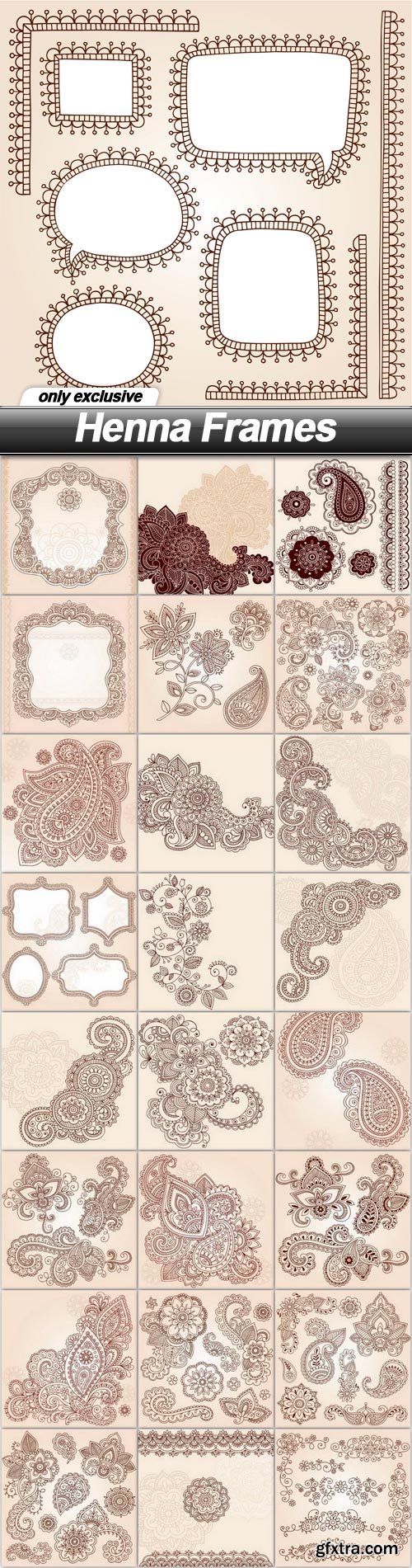 Henna Frames - 25 EPS