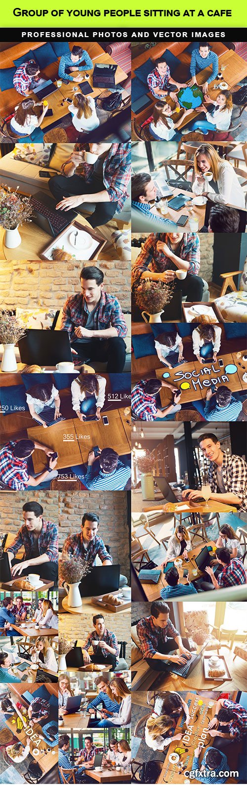 Group of young people sitting at a cafe