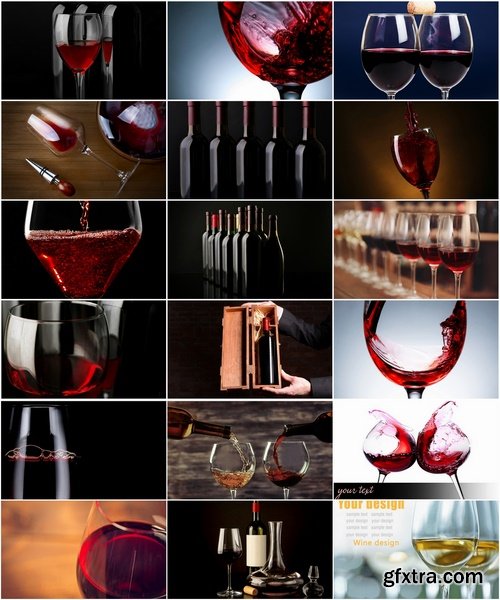 Collection of wine bottle glass spray jet stream 25 HQ Jpeg