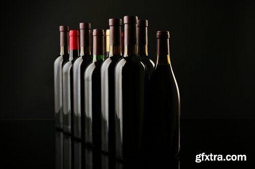 Collection of wine bottle glass spray jet stream 25 HQ Jpeg