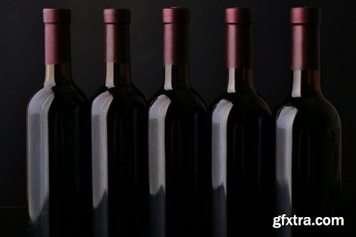 Collection of wine bottle glass spray jet stream 25 HQ Jpeg