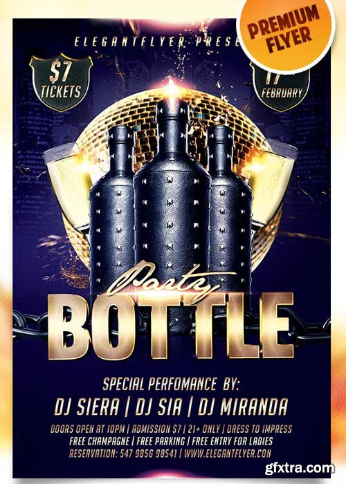 Bottle Party Flyer PSD Template + Facebook Cover