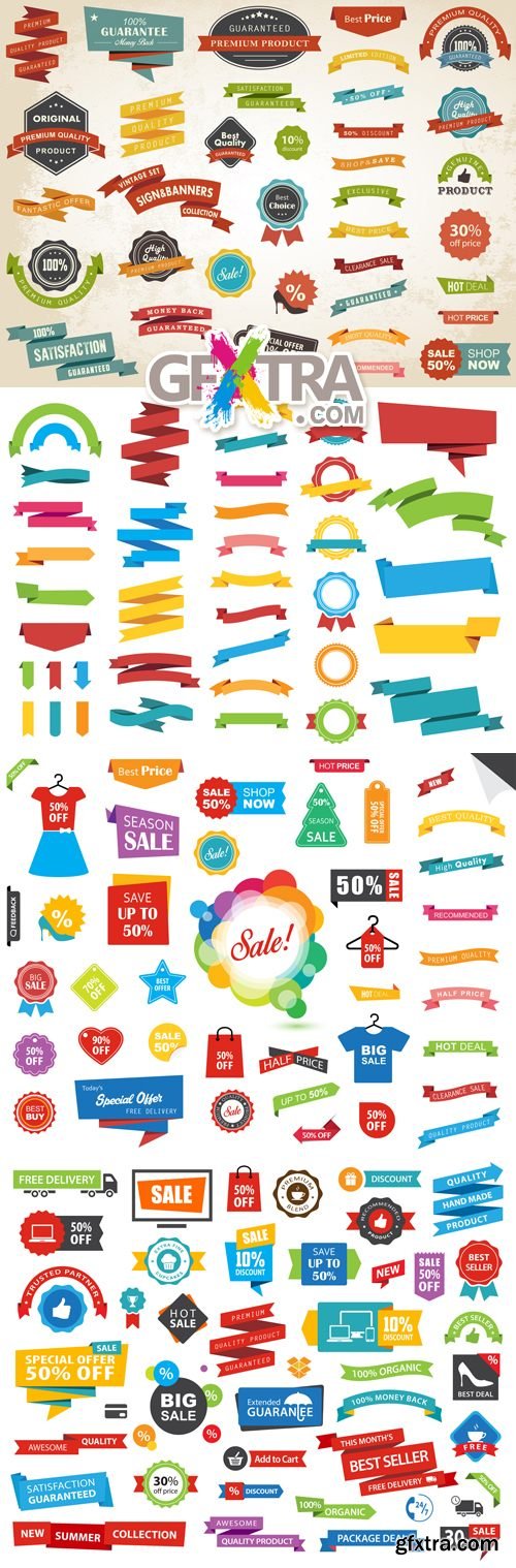 Design Elements & Ribbons Vector