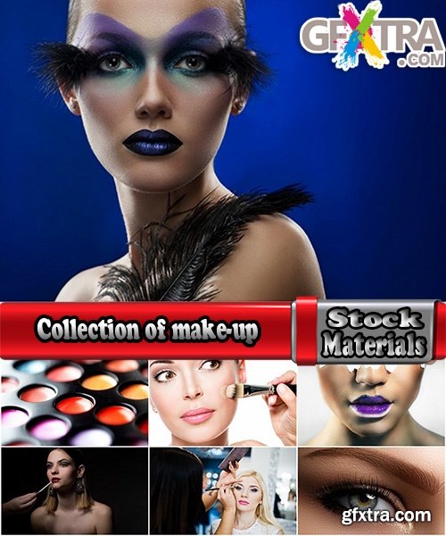 Collection of make-up set for make-up lips lipstick mascara powder brush 25 HQ Jpeg