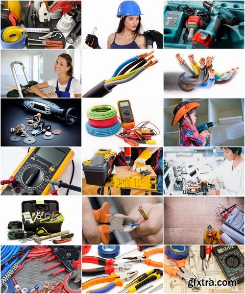 Collection of power tool tool for testing of electrical networks 25 HQ Jpeg