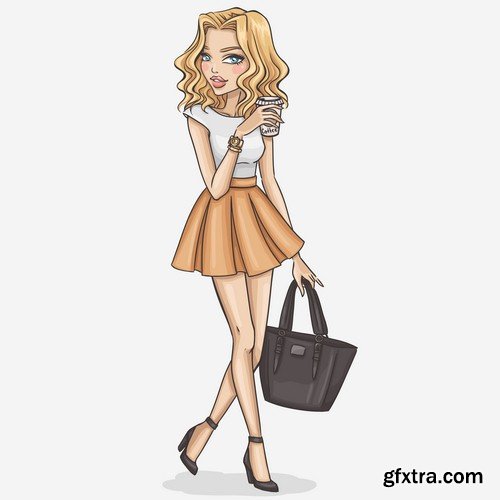 Illustration blonde girl