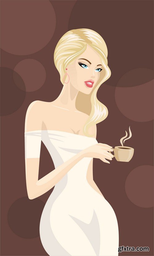 Illustration blonde girl