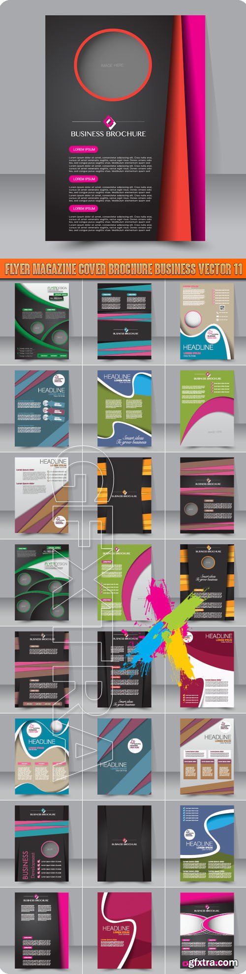 Flyer magazine cover brochure business vector 11