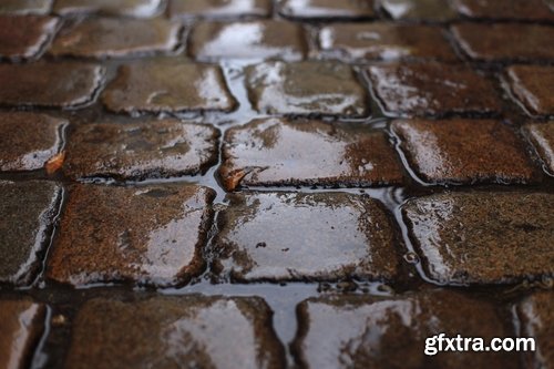 Collection of wet asphalt road street city cobblestone pavement area 25 HQ Jpeg