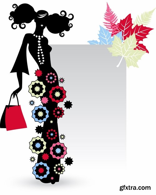 Collection of vector image fashionable people buy package woman man 25 EPS