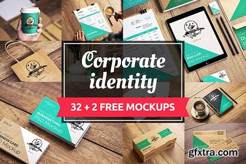 CreativeMarket 30+2 Free Corporate Identity Mockups 333723