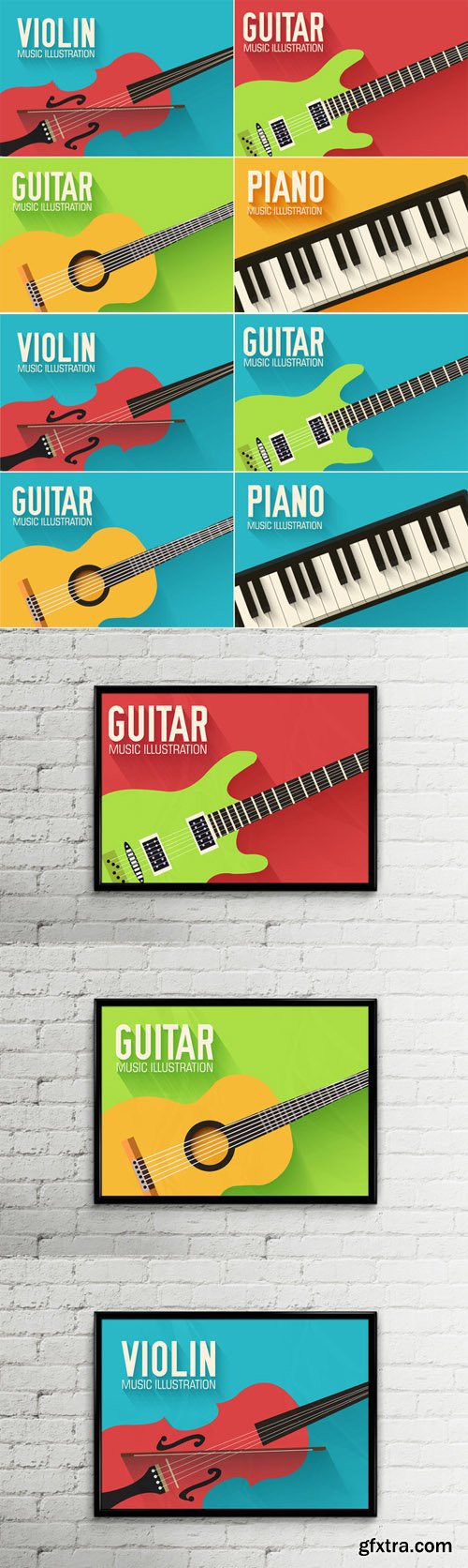 Music flat instruments illustrations - CM 64400