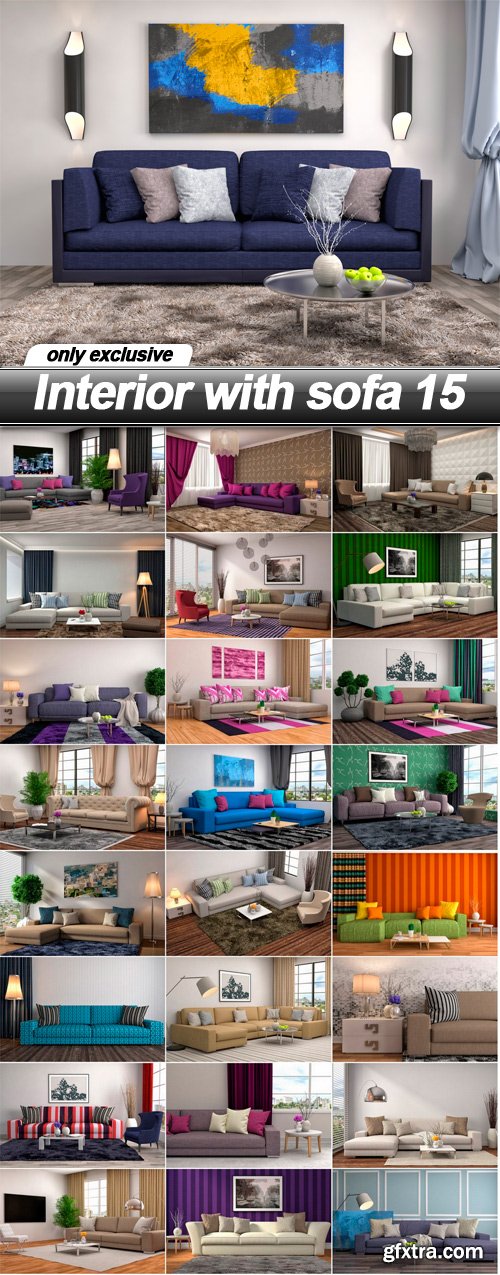 Interior with sofa 15 - 25 UHQ JPEG