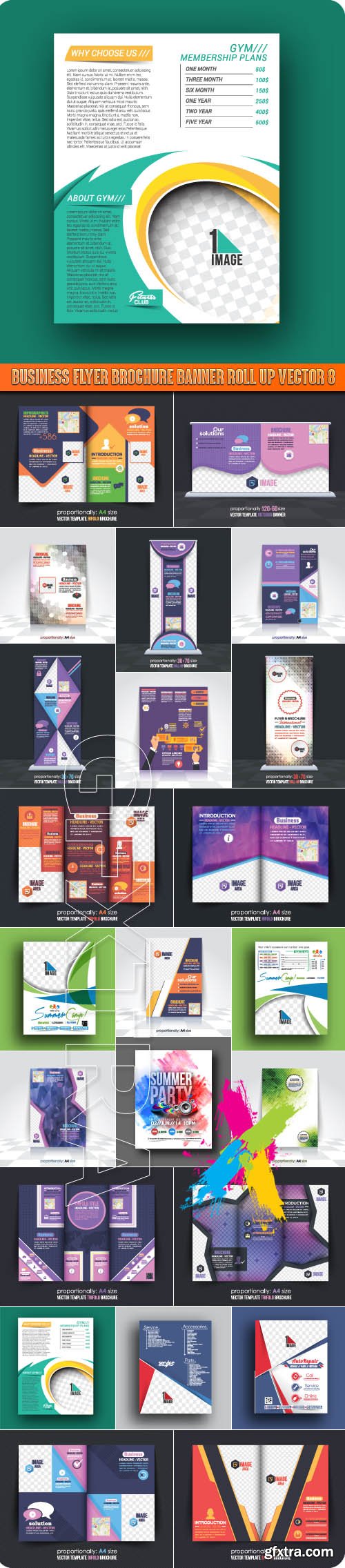 Business flyer brochure banner roll up vector 8