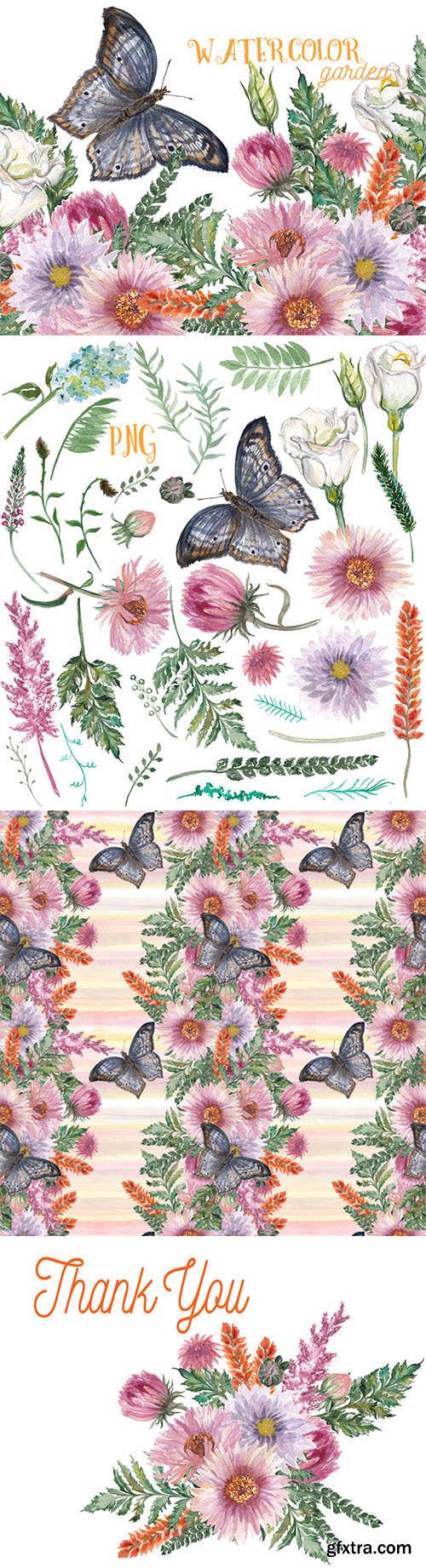 Creativemarket Watercolor Garden Collection 476663