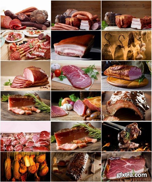 Collection of smoked meat sausage pork steak 25 HQ Jpeg