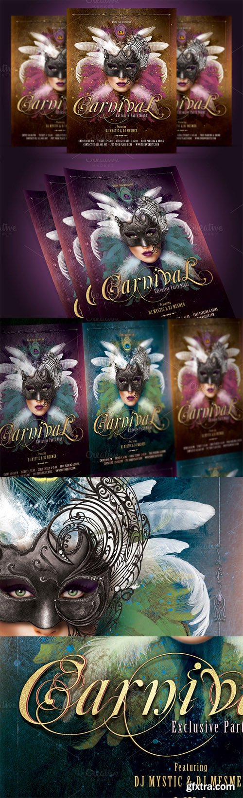 Creativemarket Carnival Mask Party Flyer 481763