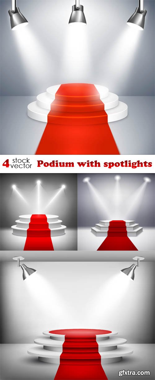 Vectors - Podium with spotlights