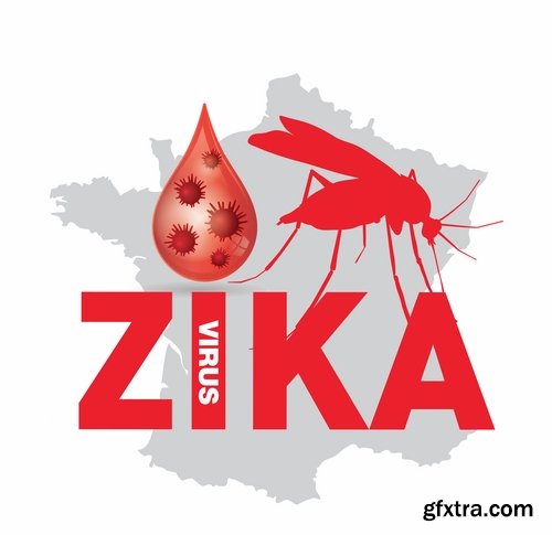 Collection of vector image Zika virus infection insect mosquito vector 25 EPS