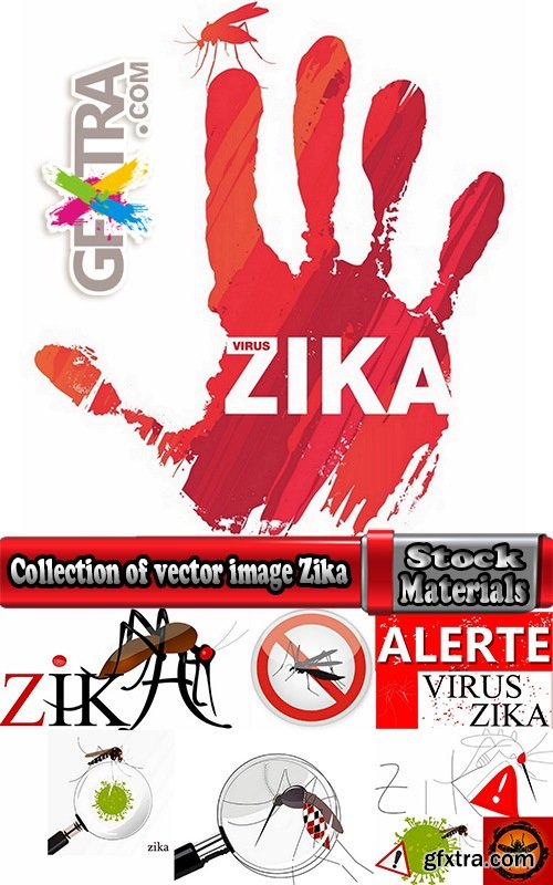 Collection of vector image Zika virus infection insect mosquito vector 25 EPS