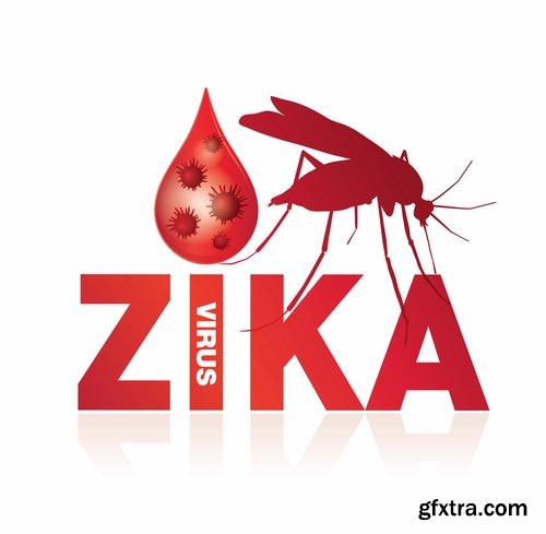 Collection of vector image Zika virus infection insect mosquito vector 25 EPS