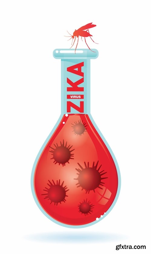 Collection of vector image Zika virus infection insect mosquito vector 25 EPS