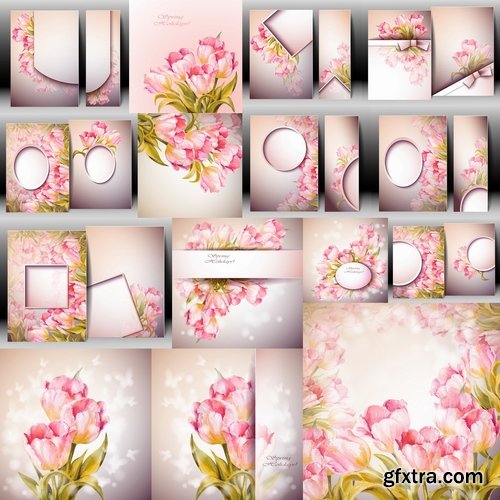 Collection of vector banner background is a picture gift card flower festival 25 EPS