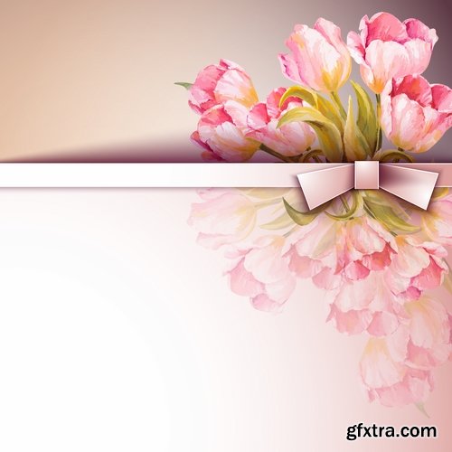 Collection of vector banner background is a picture gift card flower festival 25 EPS