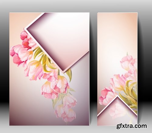 Collection of vector banner background is a picture gift card flower festival 25 EPS