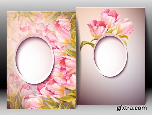 Collection of vector banner background is a picture gift card flower festival 25 EPS
