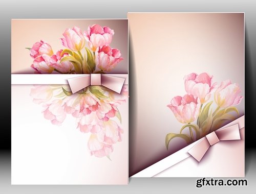 Collection of vector banner background is a picture gift card flower festival 25 EPS