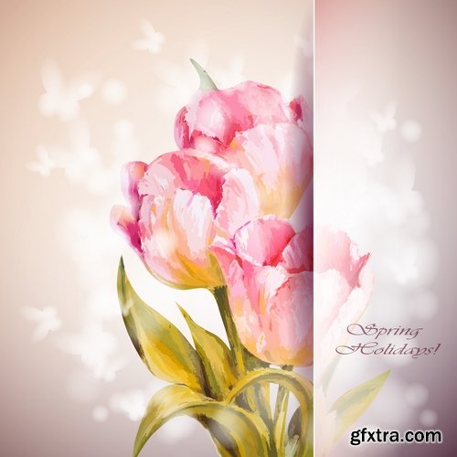 Collection of vector banner background is a picture gift card flower festival 25 EPS