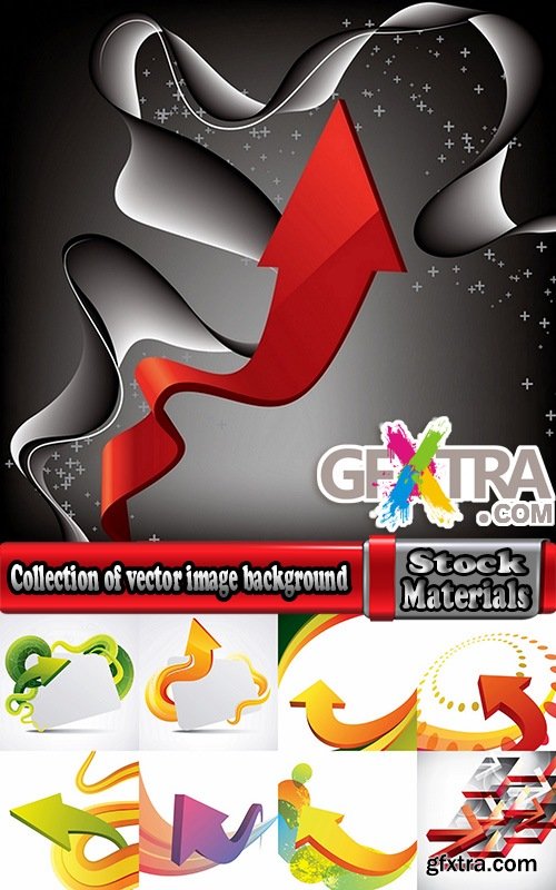 Collection of vector image background is the direction of the arrow 25 EPS