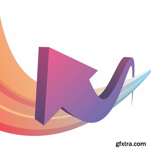 Collection of vector image background is the direction of the arrow 25 EPS