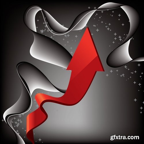 Collection of vector image background is the direction of the arrow 25 EPS
