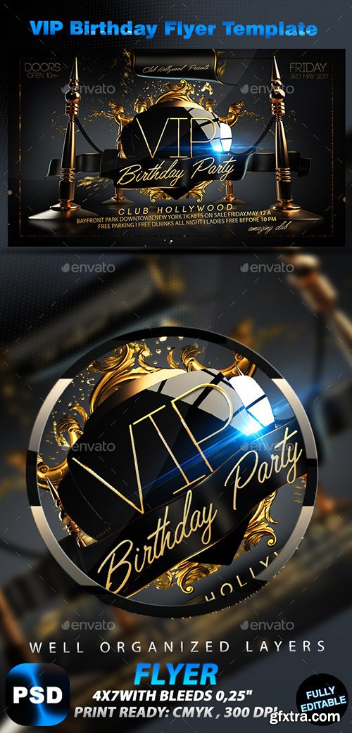 Graphicriver VIP Birthday Flyer Template 10158634