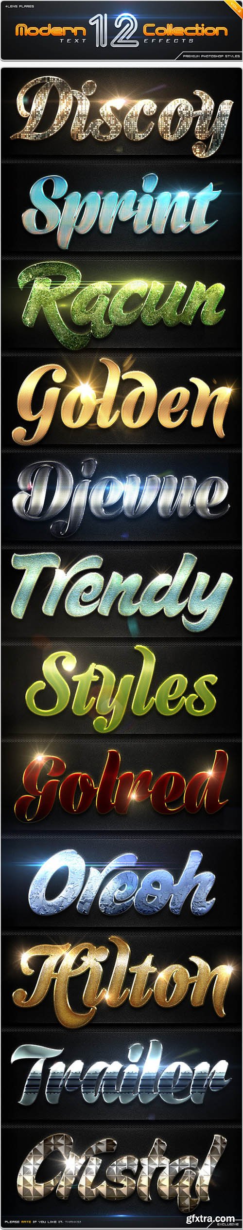 Graphicriver 12 Modern Collection Text Effect Styles Vol.2 8816858