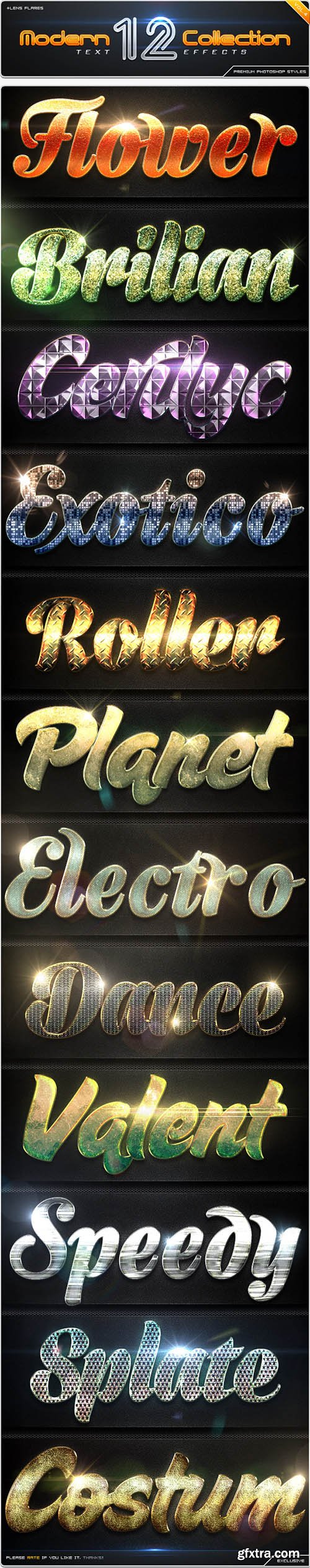 Graphicriver 12 Modern Collection Text Effect Styles Vol.4 8844159