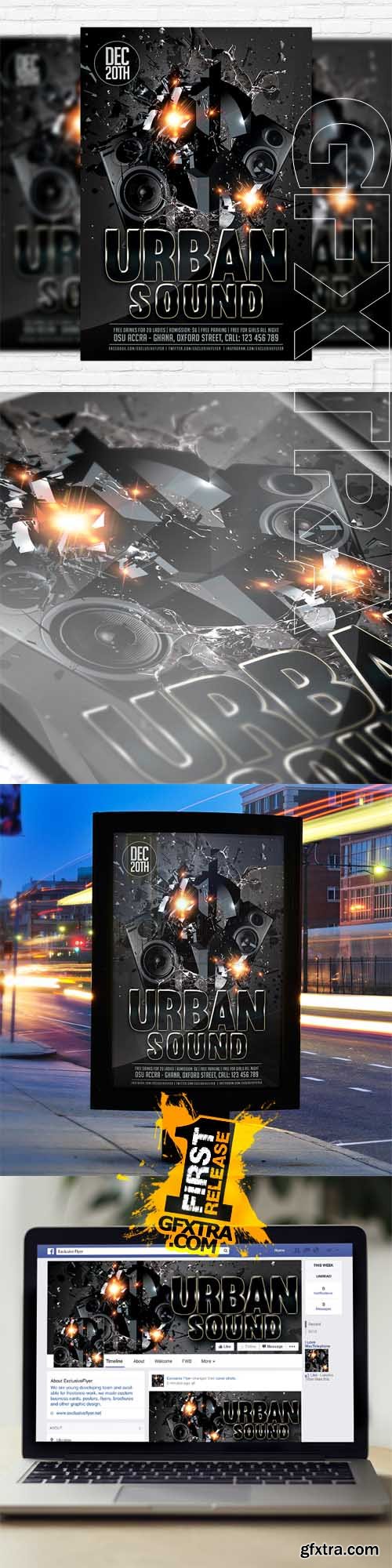 Urban Sound – Flyer Template + Facebook Cover