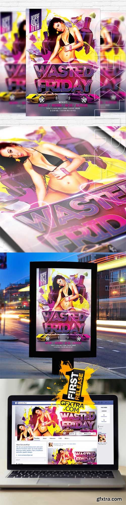 Wasted Friday – Flyer Template + Facebook Cover