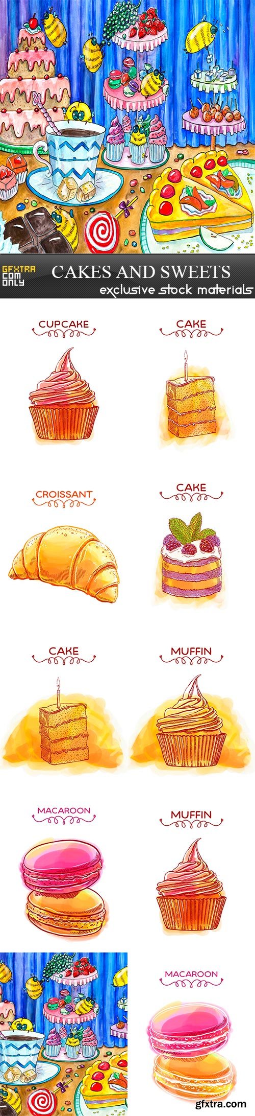 Cakes and sweets, 10 x UHQ JPEG