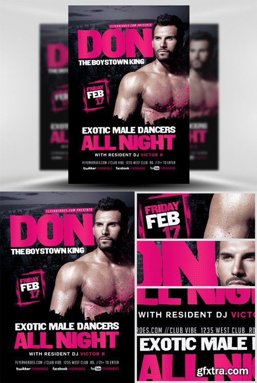 Male Dancers Flyer Template