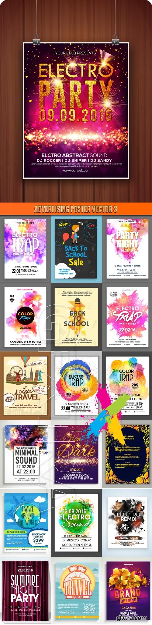 Advertising poster vector 3