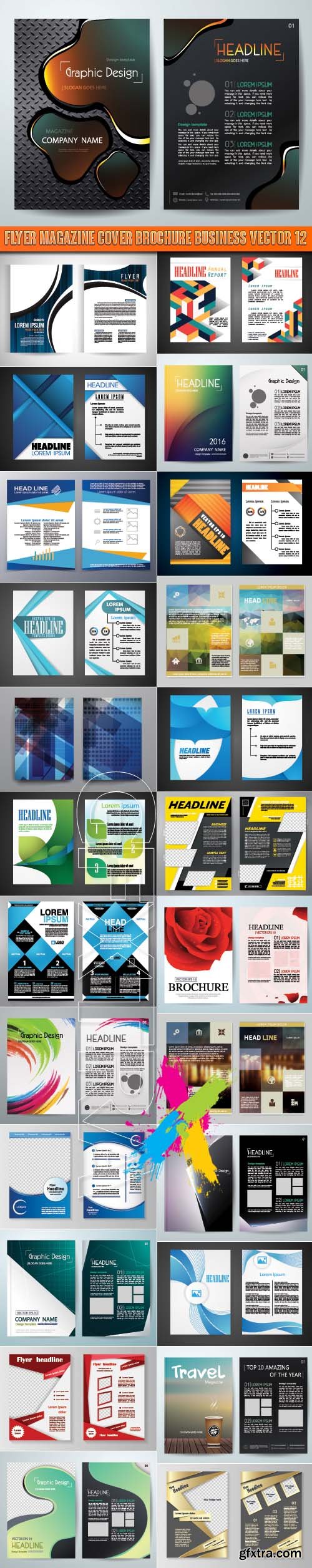 Flyer magazine cover brochure business vector 12